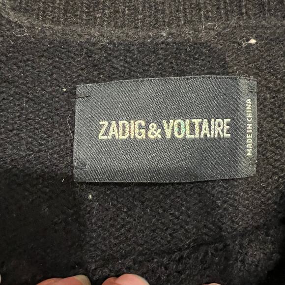 ZADIG & VOLTAIRE Women's Rock & Roll Cashmere Raglan Pullover Sweater Size M - Picture 8 of 10